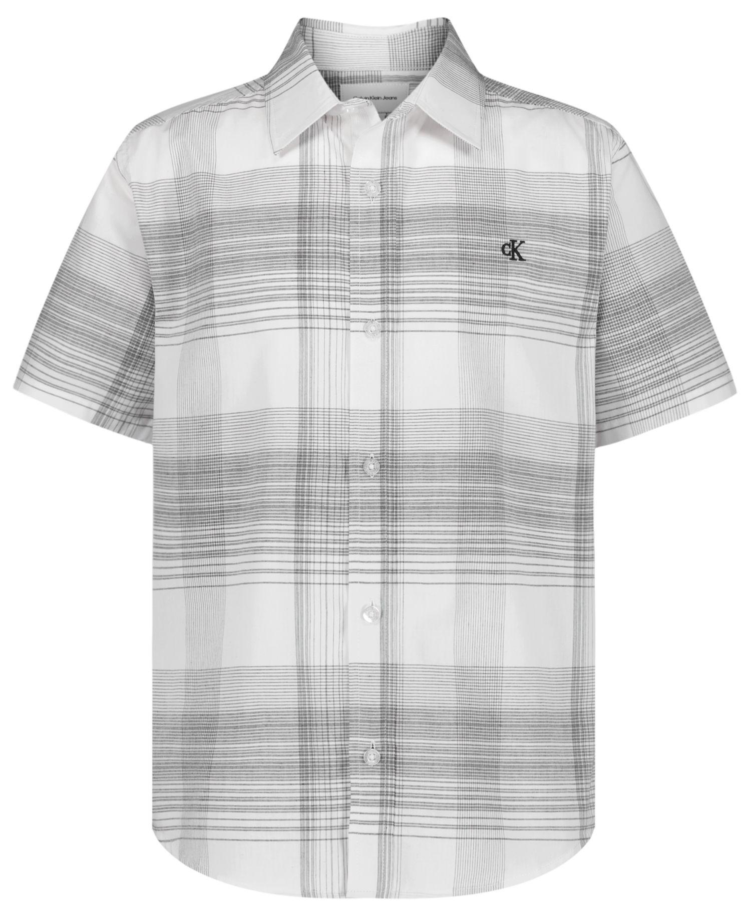 Boys' 8-20 Intricate Plaid Woven Short-Sleeve Shirt