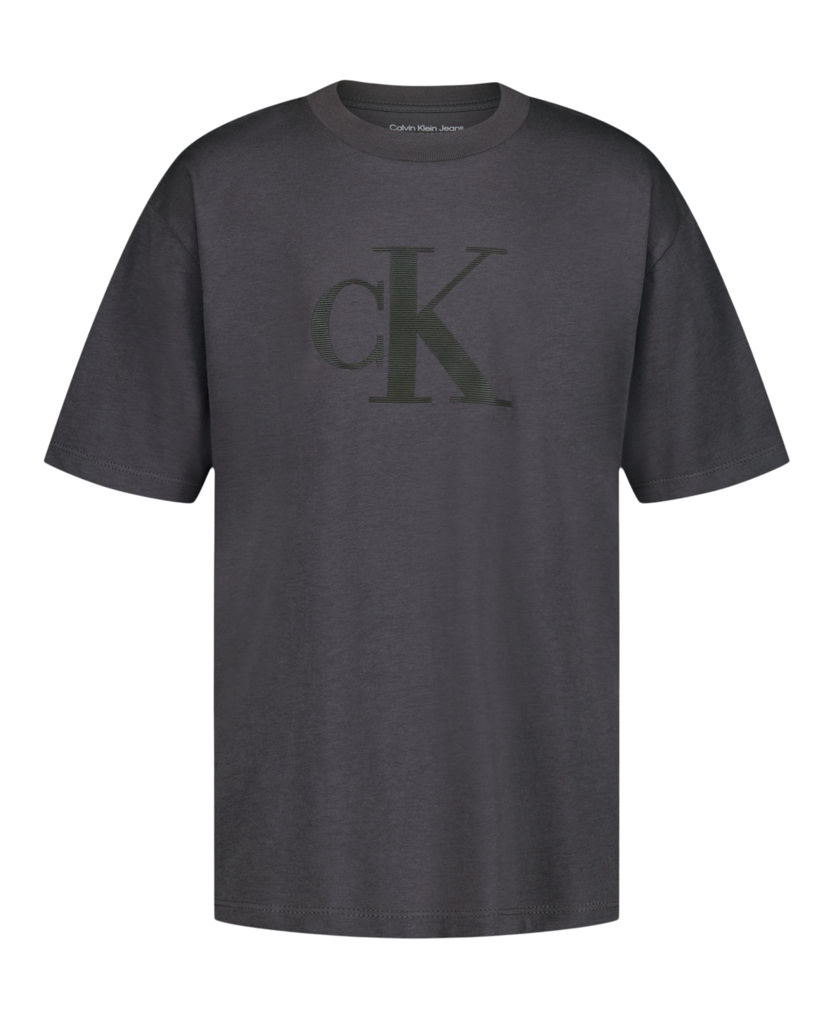 Calvin Klein Boys' 8-20 Linear Short-Sleeve T-Shirt - Iron Gate