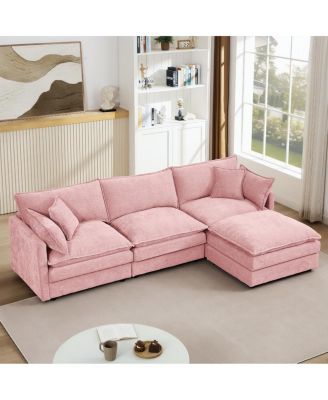 Modular Sectional Sofa, 102 Inch L Shaped Couch with Ottoman
