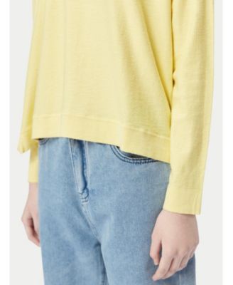 Women's Boatneck Cotton Silk Cashmere Blend Sweater