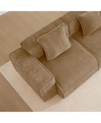 Deep Seat Modular 3-Seat Boneless Sofa with French Edge Piping