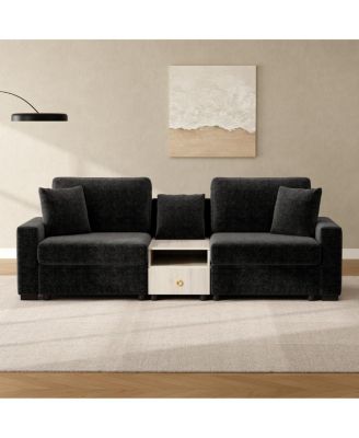 Modern Sofa Couch 95.7" Modular Upholstered with Storage Armrest