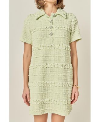 Women's Stretched Embo Textured Mini Dress