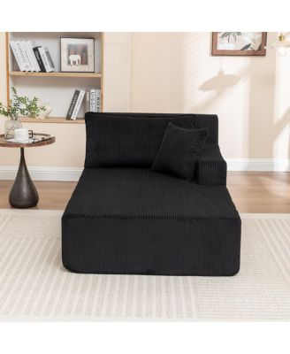 Left Armrest Chaise Lounge Sofa Bed, Oversized Sleeper Chair for Living Room