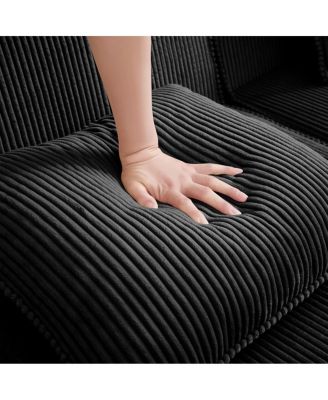 Modular 3 Seat L Shape Sectional Sofa, Cloud Couch with Ottoman