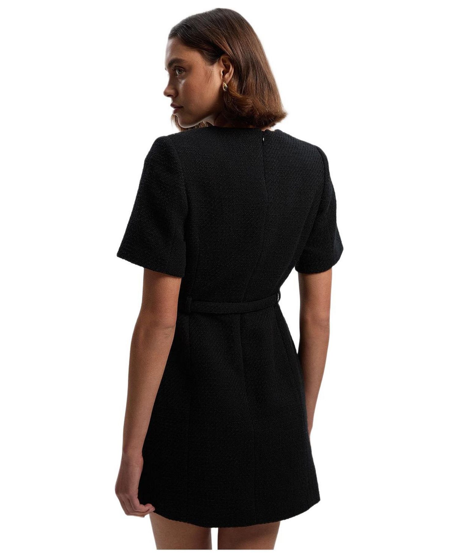 Women's Tweed Belted Mini Dress