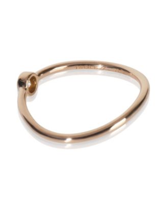 Rose Gold Diamond Elsa Peretti Single Row Wave Ring