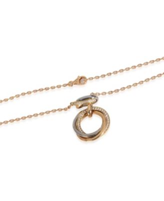 3-Tone Gold Diamond Trinity Lariat Necklace