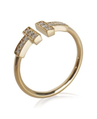 Yellow Gold Diamond Tiffany T Wire Ring