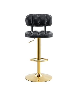 Streamdale Modern Adjustable PU Leather Bar Stools (Set of 2)