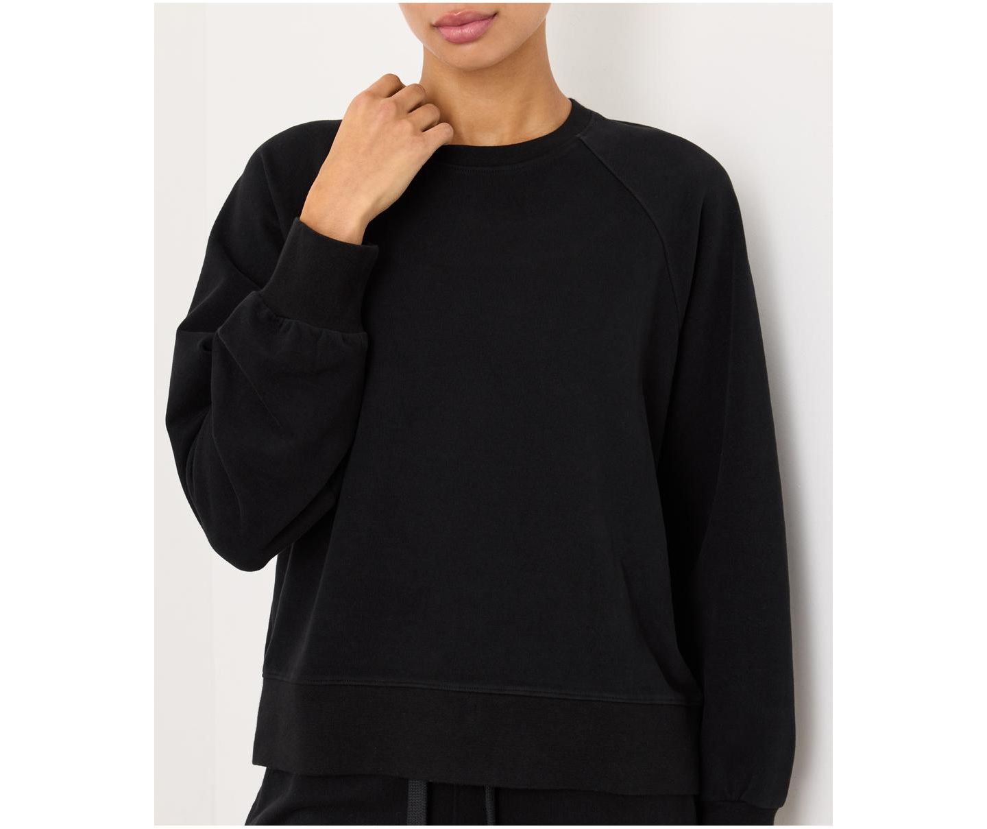 Женские свитшоты Pact Organic Cotton CloudKnit Raglan Crew Sweatshirts, цвет: Чёрный — фото 2