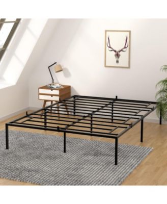 Queen 14 Inch Metal Platform Bed Frame Heavy Duty Slats With Storage No Box Spring Needed Simple Assembly
