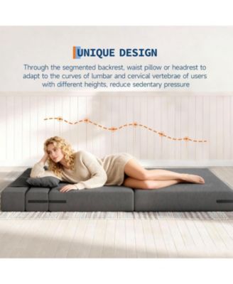 Folding Sofa Bed Convertible Sleeper Chair with Pillows, Corduroy Fabric, Floor Couch for Living Room