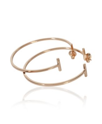 Rose Gold  Extra Large Tiffany T Wire Hoop Earrings