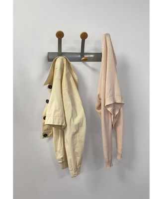 Wall Mounted Coat Rack with 3 Wooden Pegs
