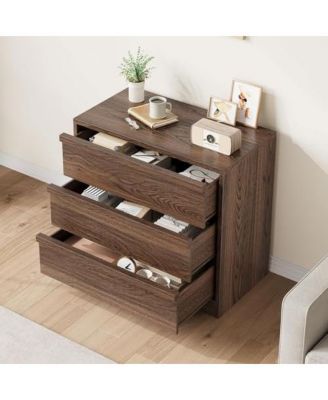 3 Drawer Nightstand for Bedroom, 30in Tall Small End Side Table with Large Storage & Anti-Tip Design