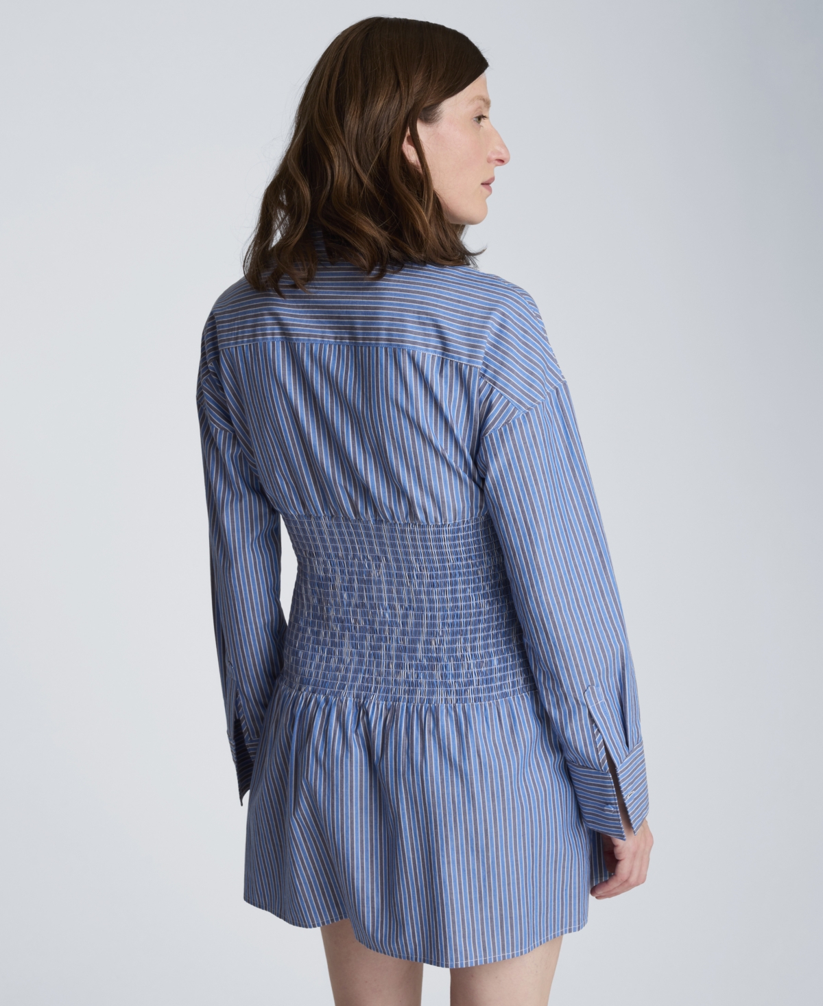 Kenneth Cole Women's Long-Sleeve Drop Shoulder Mini Shirt Dress