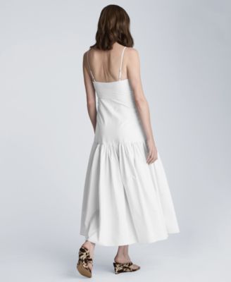 Women's Sweetheart Neck Bubble Flounce Midi Dress