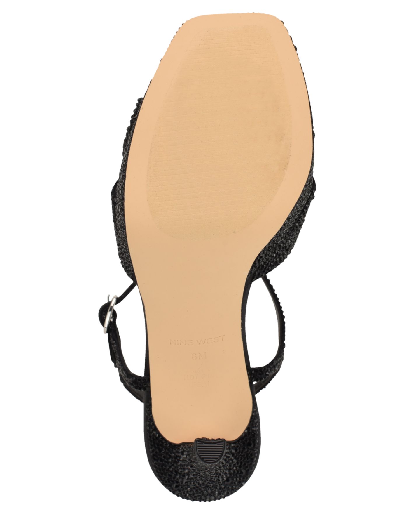 Женские сандалии Nine West x Marilyn Monroe Talent Rhinestone Stiletto Dress Sandals, цвет: Чёрный атласный — фото 5