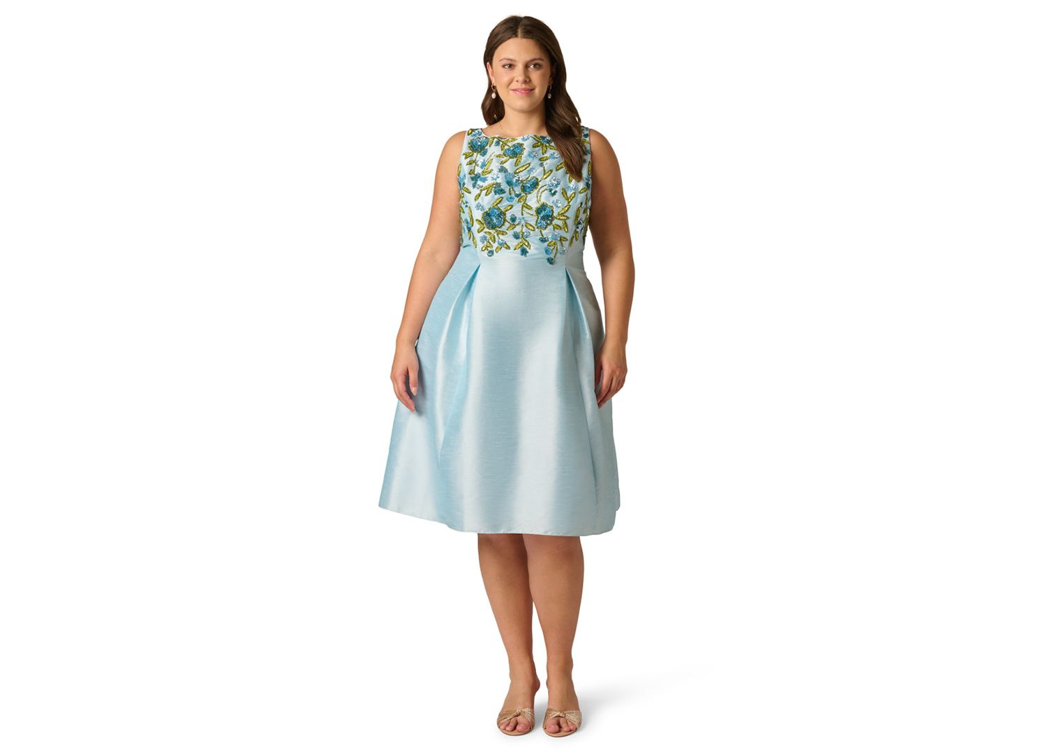 Plus Size Boat Neck Midi Dress