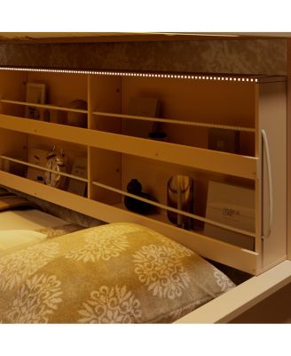 Twin XL over Bunk Bed with Shelving, Lights & Pegboard