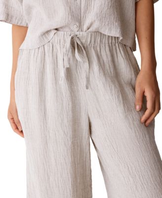 Women's & Plus Size Seersucker Stripe Drawstring Pants