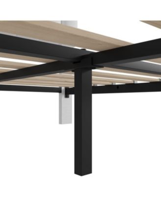 Queen Bed Frame Upholstered Headboard 4 Drawers Platform Adjustable Headboard Wood Slats No Box Spring