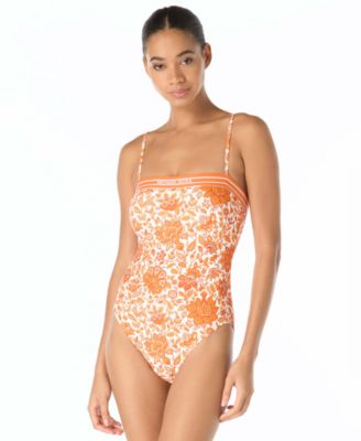 Women's Bandeau Neck Printed One-Piece Swimsuit