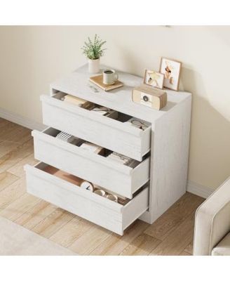 3 Drawer Nightstand for Bedroom, 30in Tall Small End Side Table with Large Storage & Anti-Tip Design