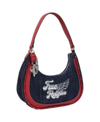 Wing Motif Hobo Bag with Trim