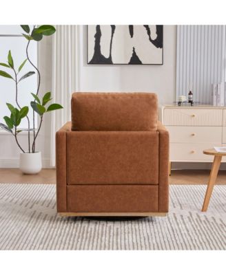 Modern Swivel Accent Chair, 360° Rotation Leisure Chair with Removable Cushion