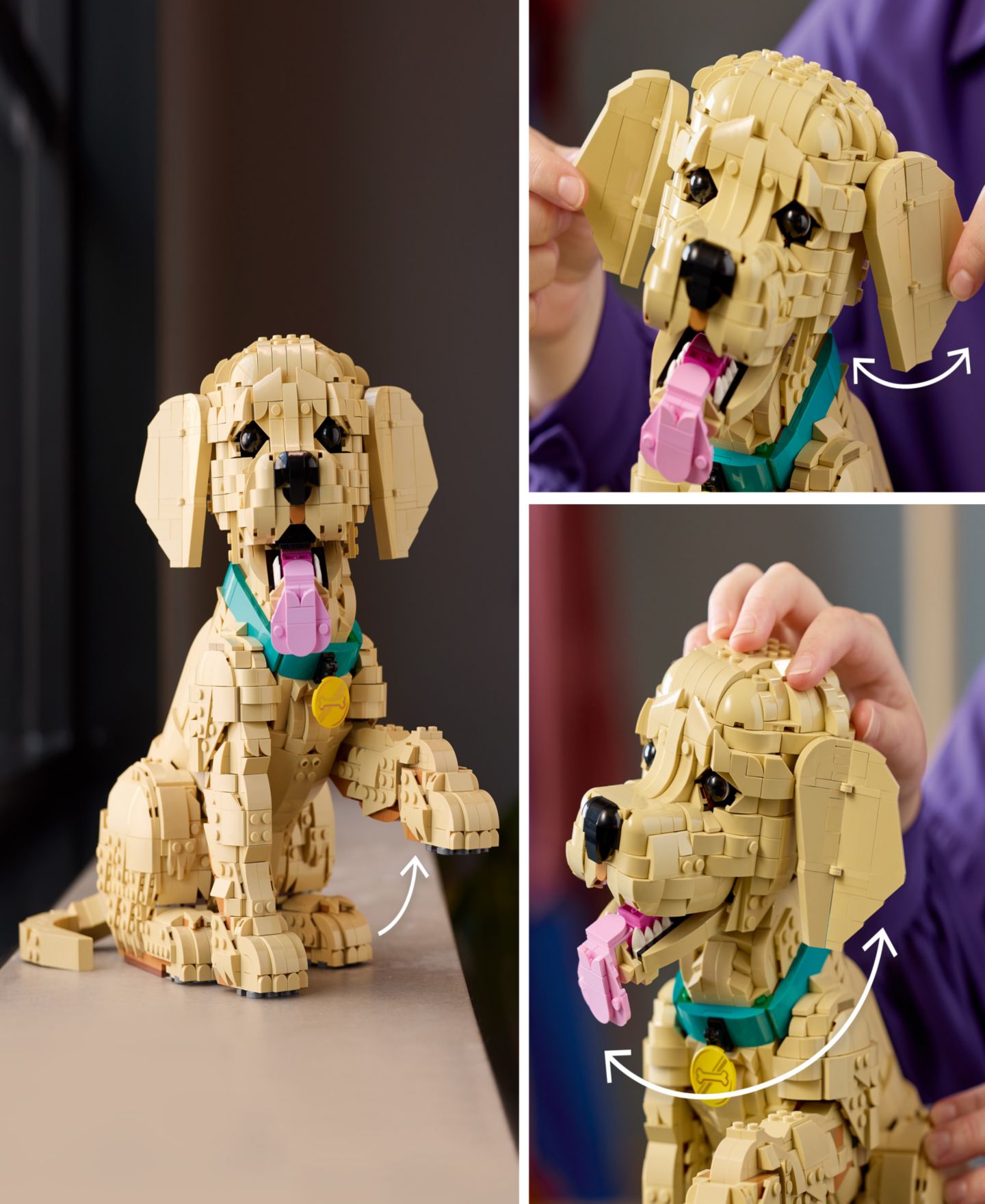 Детский конструктор LEGO® Icons Golden Retriever Puppy Building Set 11384, 2102 Pieces — фото 2