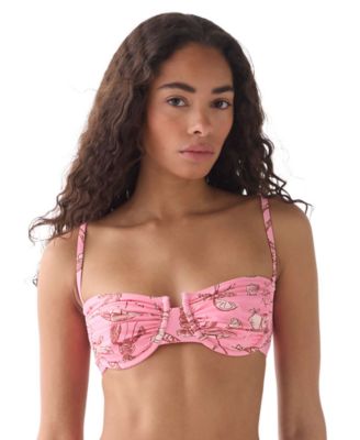 Women's Sweetheart Neck Ruched Underwire Bikini Top