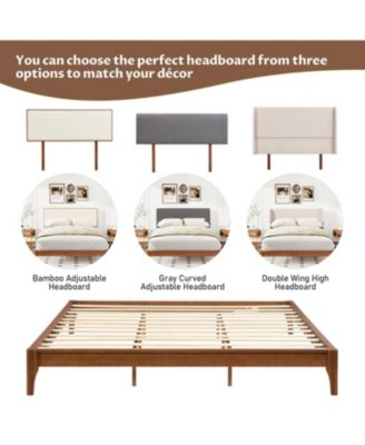 Solid Bamboo Platform Bed Frame, 12" Queen Size