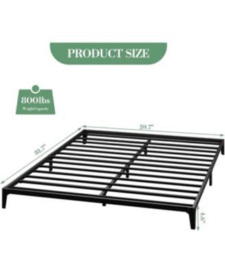6 Inch Queen Metal Platform Bed Frame Modern Design Steel Slats Noise Free Easy Assembly No Box Spring Matte