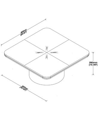 Square Coffee Table, Modern Design for Living Room Use