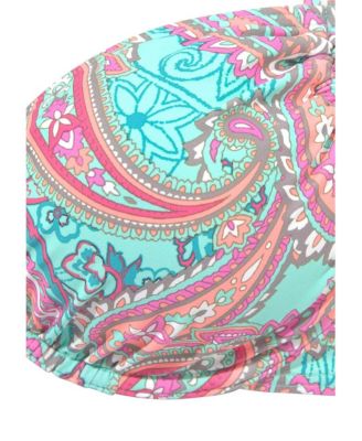 Women's Paisley Print Underwire Bikini Swimsuit Top Bra Sizing