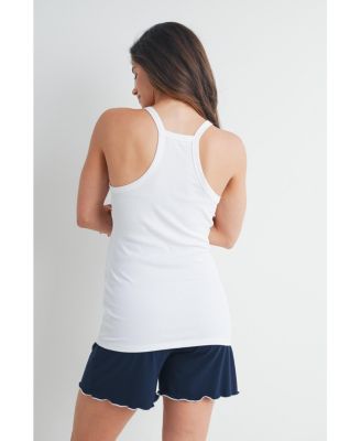Maternity Sleeveless Ribbed V-Neck Racerback Tank Top