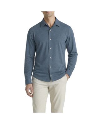 Men's Office-Leisure Collection Melange Seamless Long Sleeve Shirt