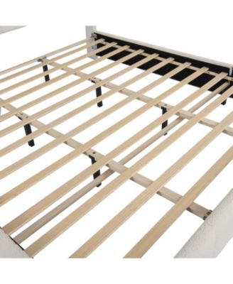 King Boucle Platform Bed with Curved Headboard