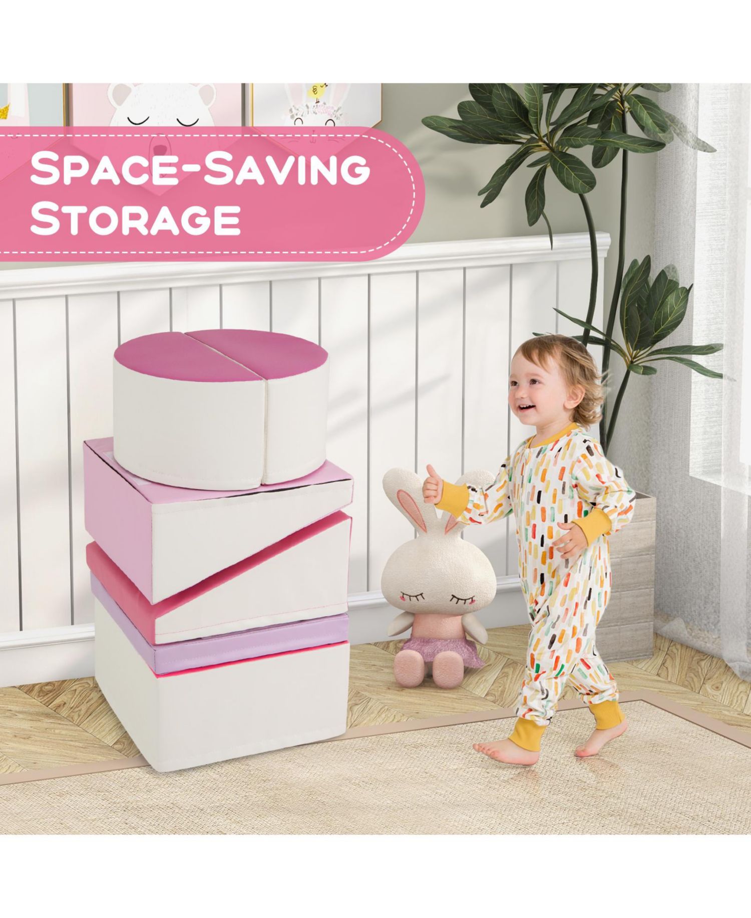 6-Piece Soft Toddler Play Set with Climbing Triangle, Ramp & Safe Foam Design for Active Play