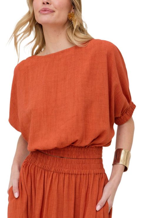 Женский топ Raffya Poppy Boat Neck, цвет: Оранжевый
