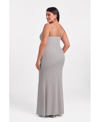 Women's S3 Scoop Neck Ribbed Sculpting Cami Maxi Dress with Built-In Shapewear
