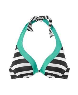 Women's Striped Underwire Bikini Swimsuit Top Bra Sizing
