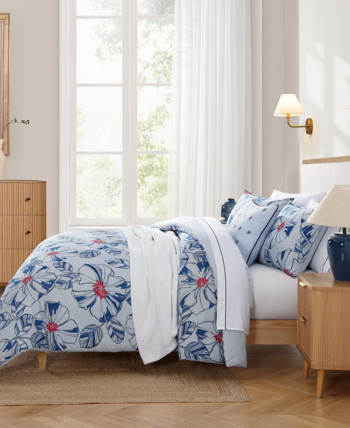 Tommy Hilfiger Paradise Cove Floral Cotton Reversible 3-Pc. Comforter Set
