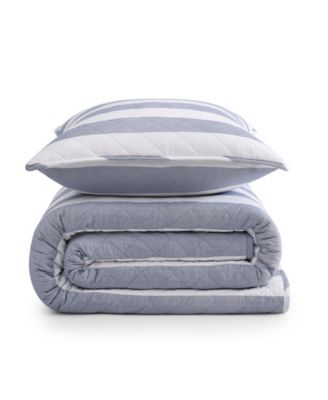 Capri Stripe Cotton Reversible 3-Pc. Quilt Set, Full/Queen