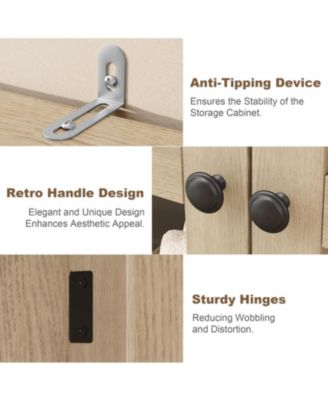  Kitchen Pantry Storage Cabinets, Tall Storage Cabinet, Tier Bathroom Cabinet with Glass Doors and Adjustable Shelves, Kitchen Hutch