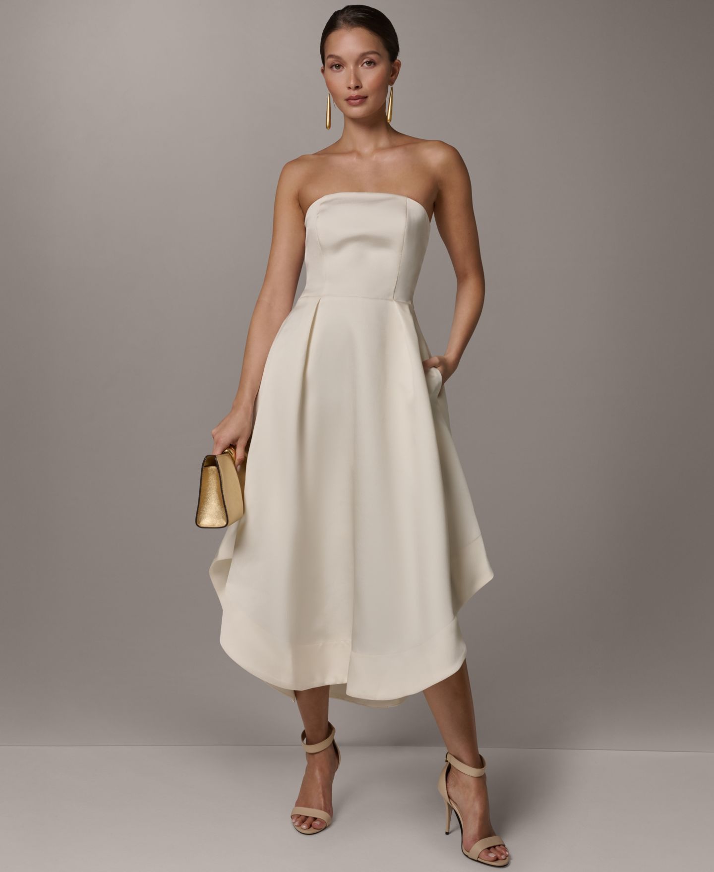 Женское платье Donna Karan New York Fit & Flare, цвет: Кремовый — фото 1