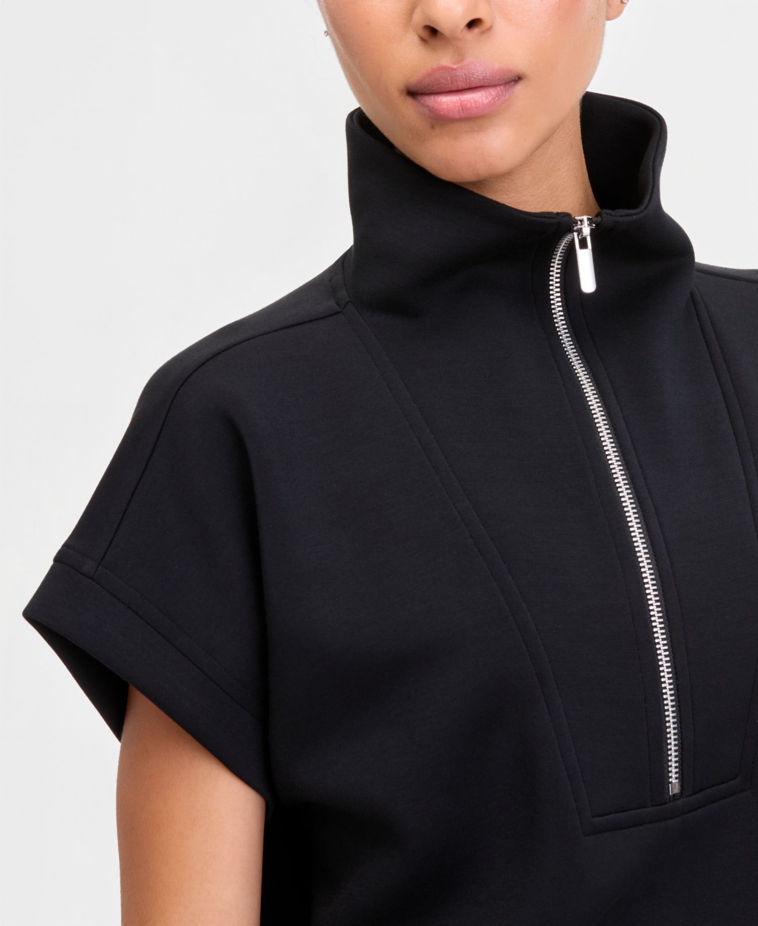 Women's Quarter-Zip Cap Sleeve Top