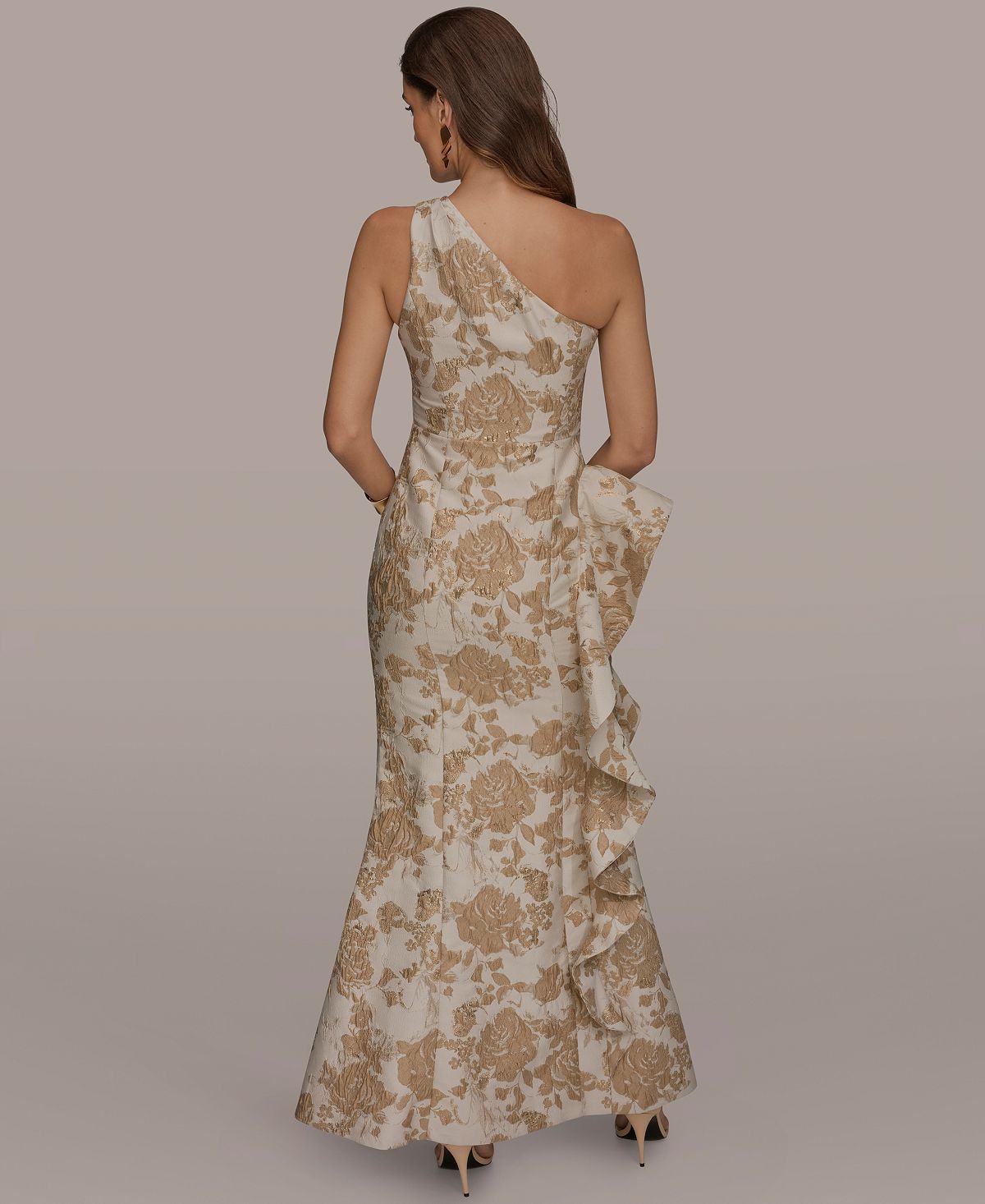 Donna Karan New York Petite Floral One-Shoulder Gown view 4 — MAYCSS fashion products